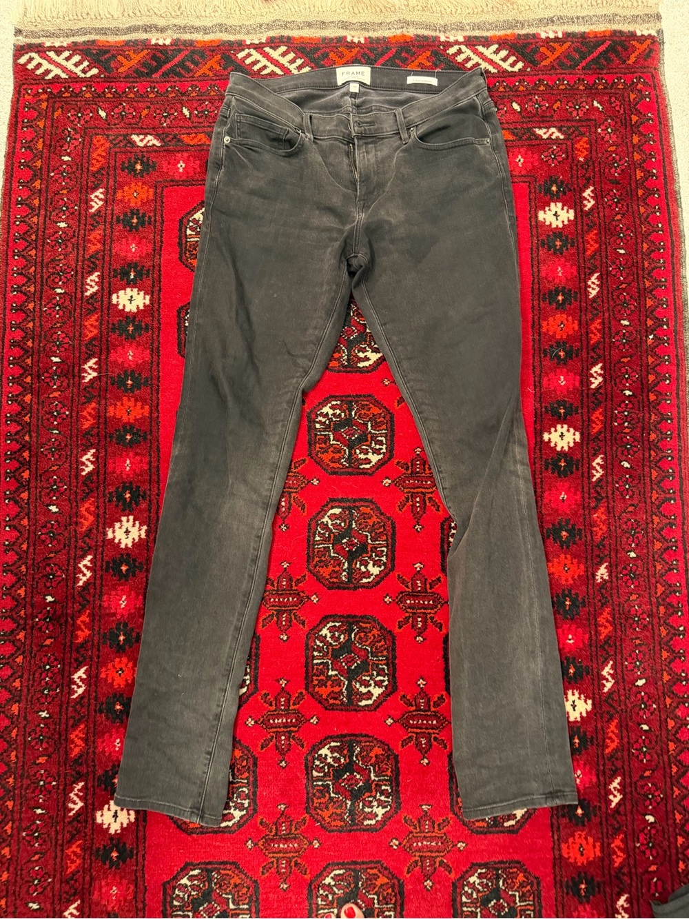 FRAME Denim Washed Charcoal Gray Slim Jeans